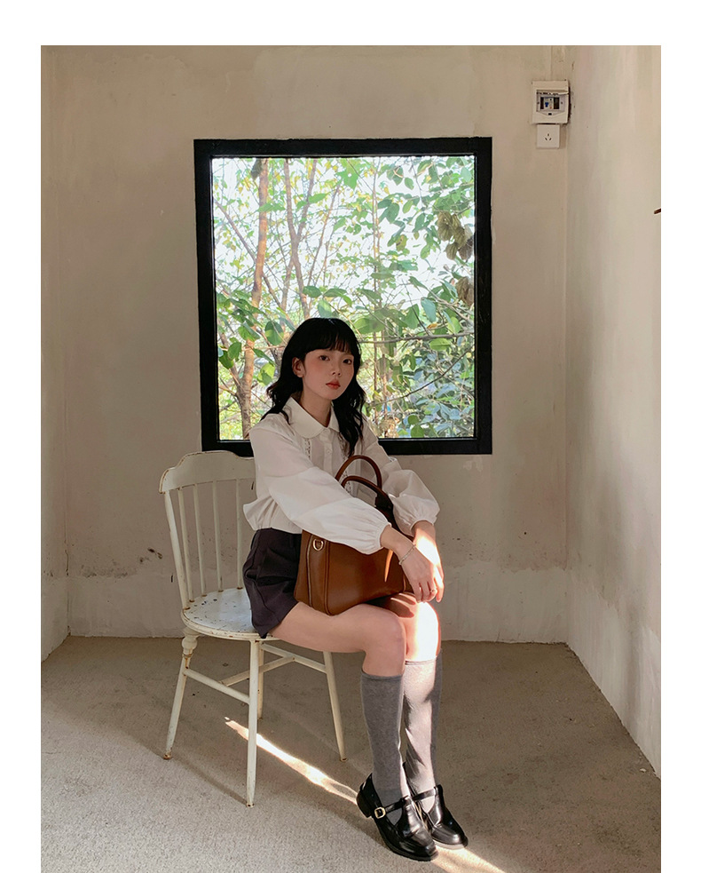 【候麦的春天】歌铭法式娃娃领衬衫春季新款复古蕾丝上衣女Y1122F详情71