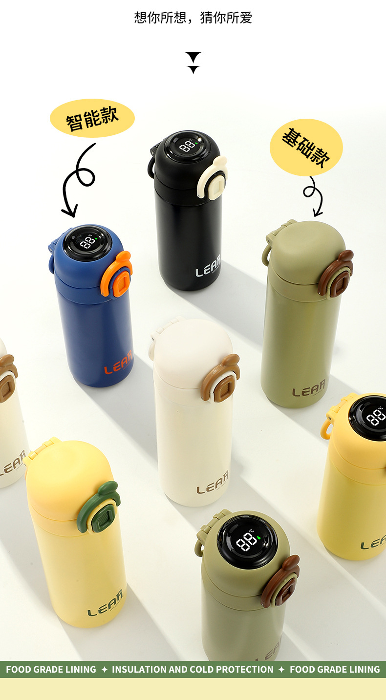 New bouncing direct drinking insulated cup, large capacity, high appearance level, lockable, intelligent temperature display, stainless steel water cup for women pic 15