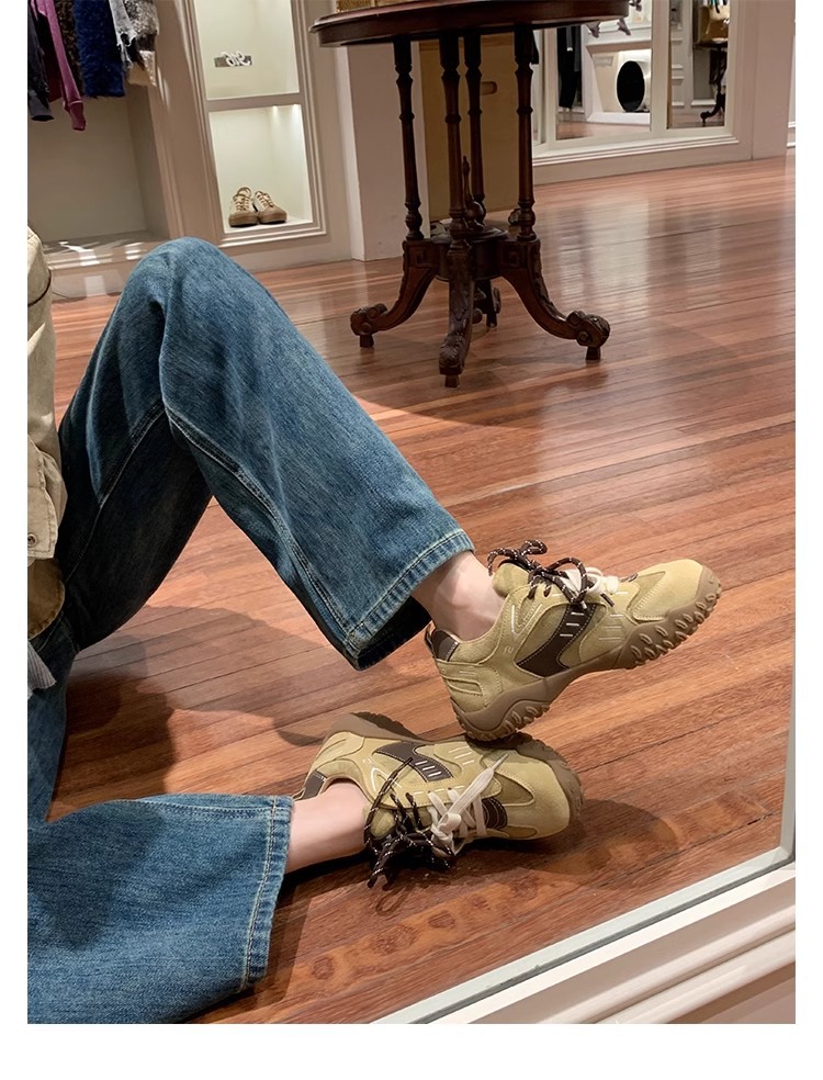 葡萄妈同款厚底增高真皮女板鞋2025秋冬新款阿甘运动休闲德训鞋女详情24