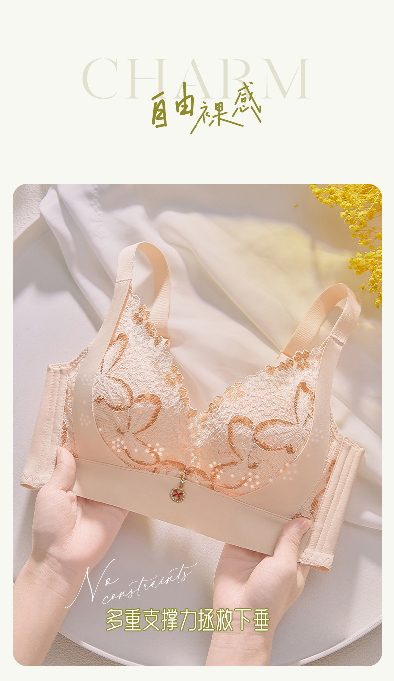 New comfortable bra for women, small breasts gathered to look larger, top support anti-sagging, lace-shaped adjustable underwear pic 21
