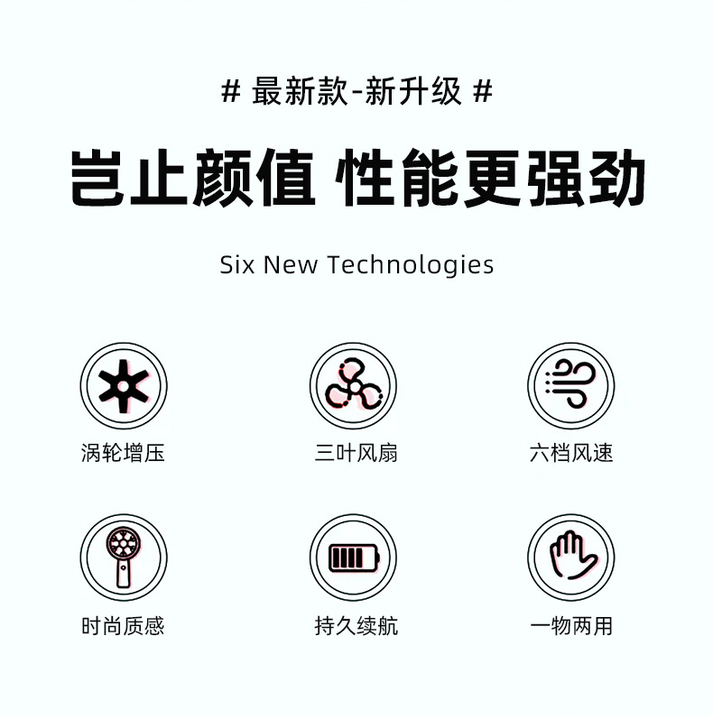 新款小风扇手持迷你桌面小型usb便携登山扣户外大风风扇厂家批发详情17