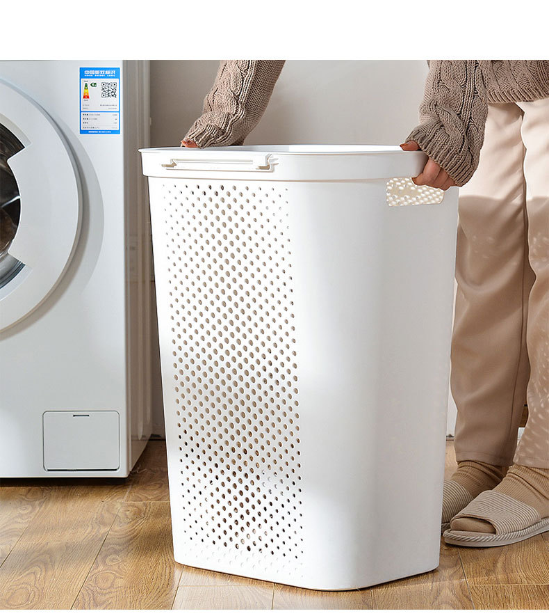 家用大号带盖脏衣篮塑料日式浴室手提洗衣篮玩具置物收纳篮脏衣篓详情7