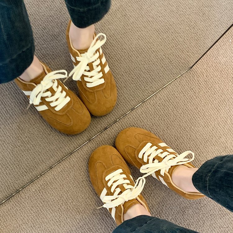 复古红色德训鞋女款小白鞋2025新款休闲板鞋运动厚底阿甘鞋详情34