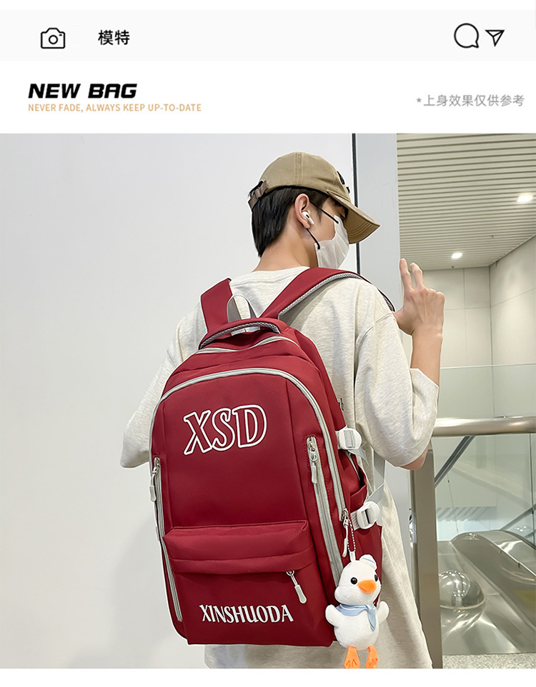 New cross-border backpacks for women in an ins style, large capacity for college students, high school and junior high school students, computer backpacks for men pic 5