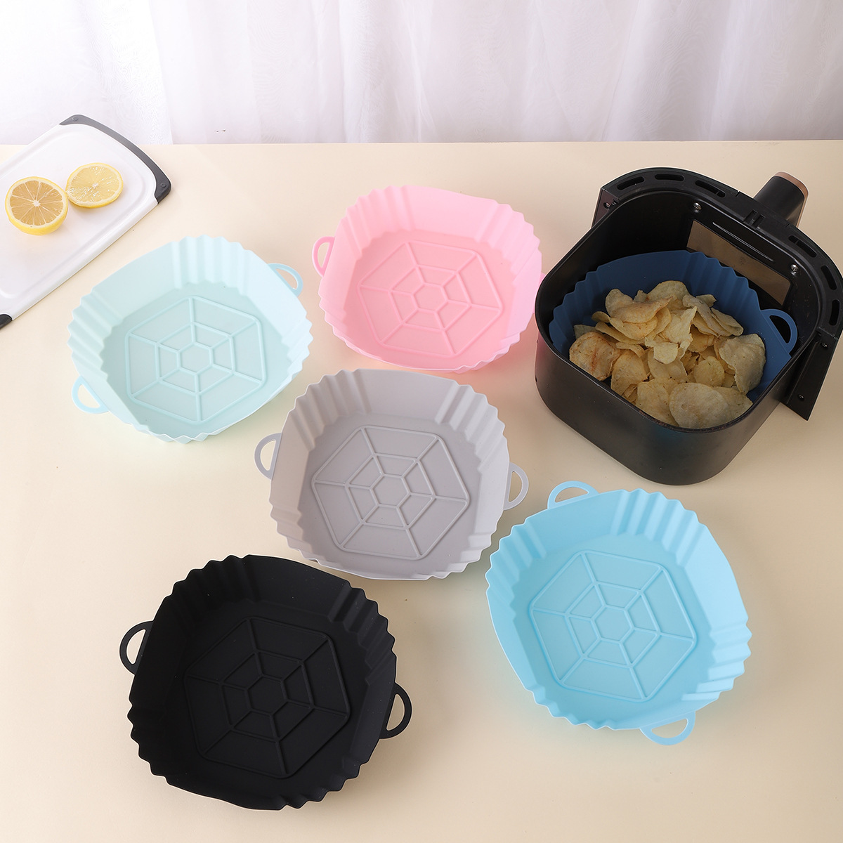 新款空气炸锅硅胶烤盘Airfryersiliconepot空气炸锅硅胶烤盘垫详情3