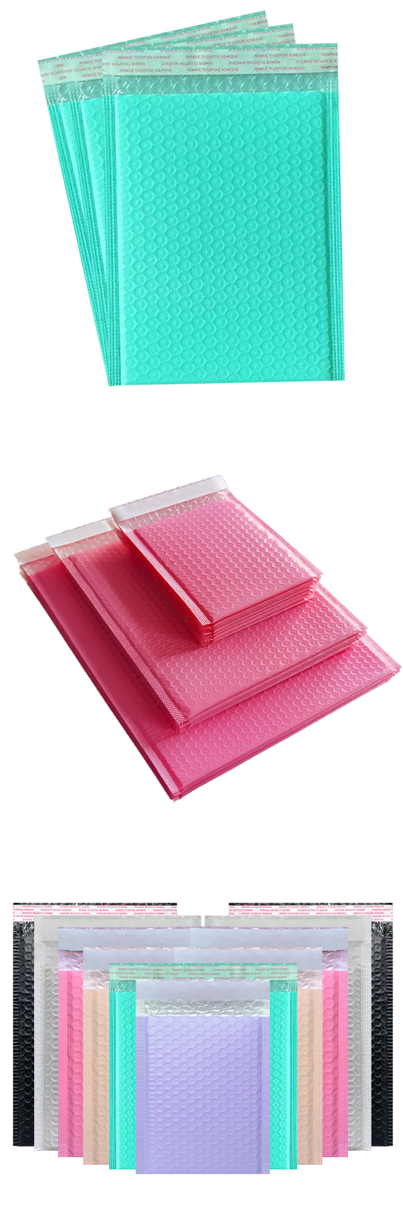 Colored bubble bags, nude pink co-extruded film bubble envelopes, clothing packaging bubble foam bags, express delivery packing bags pic 10