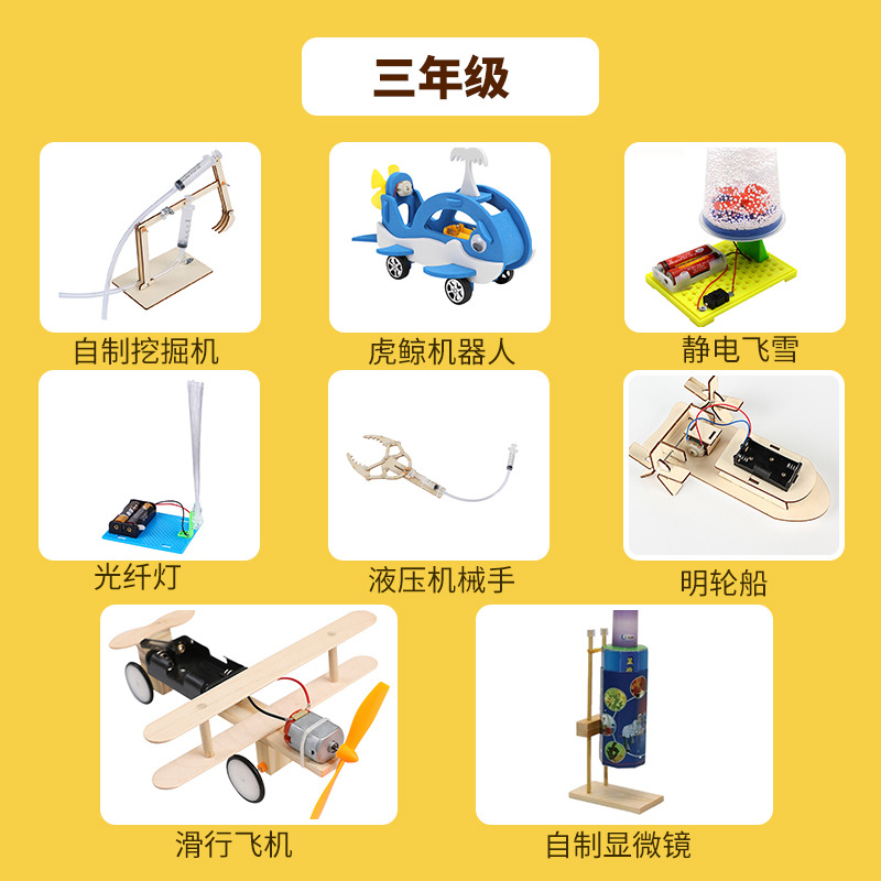 STEM小学生教具科学实验套装玩具小发明电动滑行木质益智手工器材详情5
