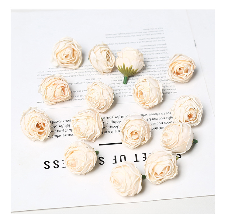 Ins风焦边小乔仿真玫瑰花头韩系DIY发饰头花胸花配件婚庆花艺装饰详情10