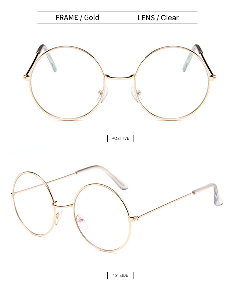 金属圆框眼镜男墨镜女高级感防晒墨镜防紫外线眼镜批发sunglasses详情16