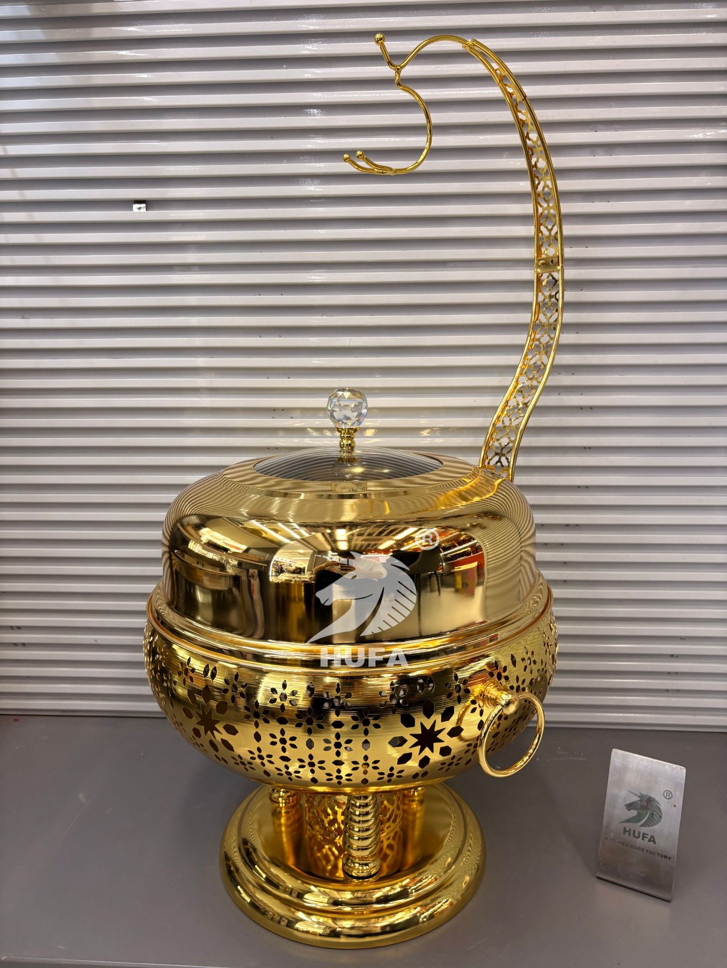 Cross-border luxury golden lace hanging stove, dining stove, alcohol stove, hotel insulated stove, Chafing Dish pic 19