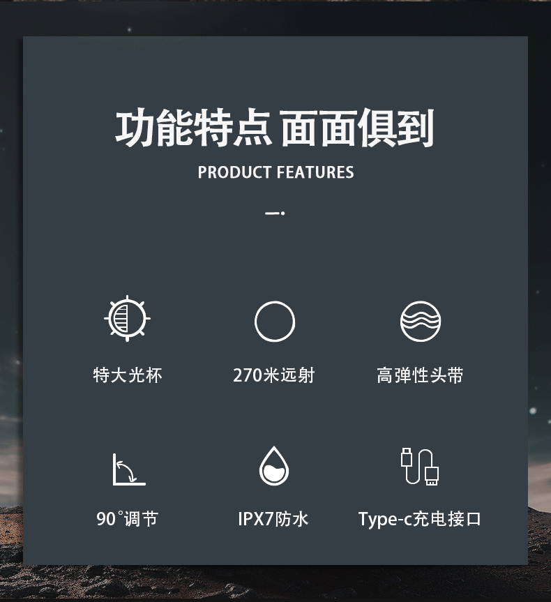 Multi-functional white laser headlamp, outdoor zoom, rechargeable, fishing lighting, head-mounted high-intensity long-range, household LED lamp pic 2