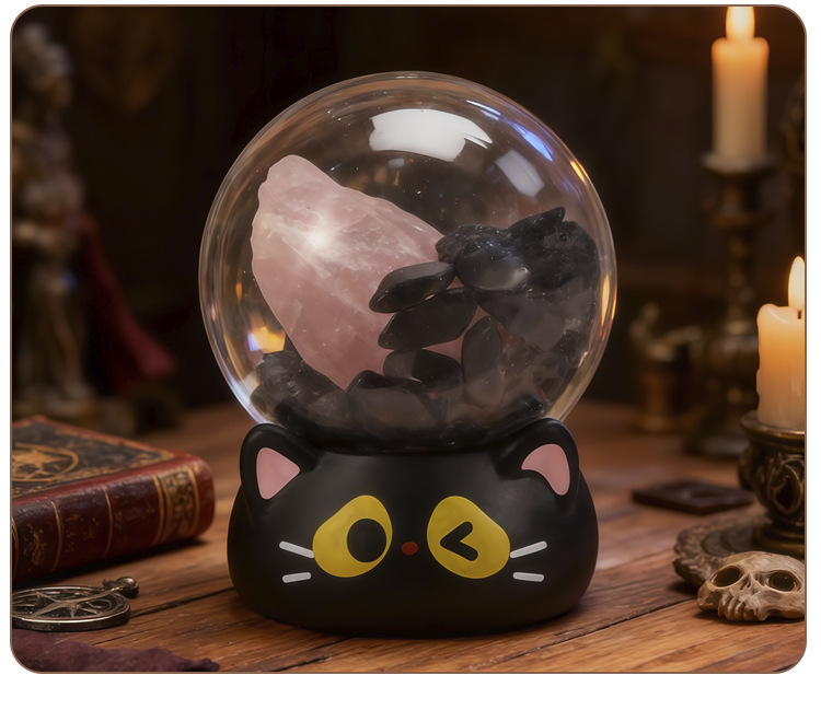 Cute cartoon cat Jingjing Crystal Blind box, creative crystal ball design, desktop decoration gift, gift decoration blind box pic 17