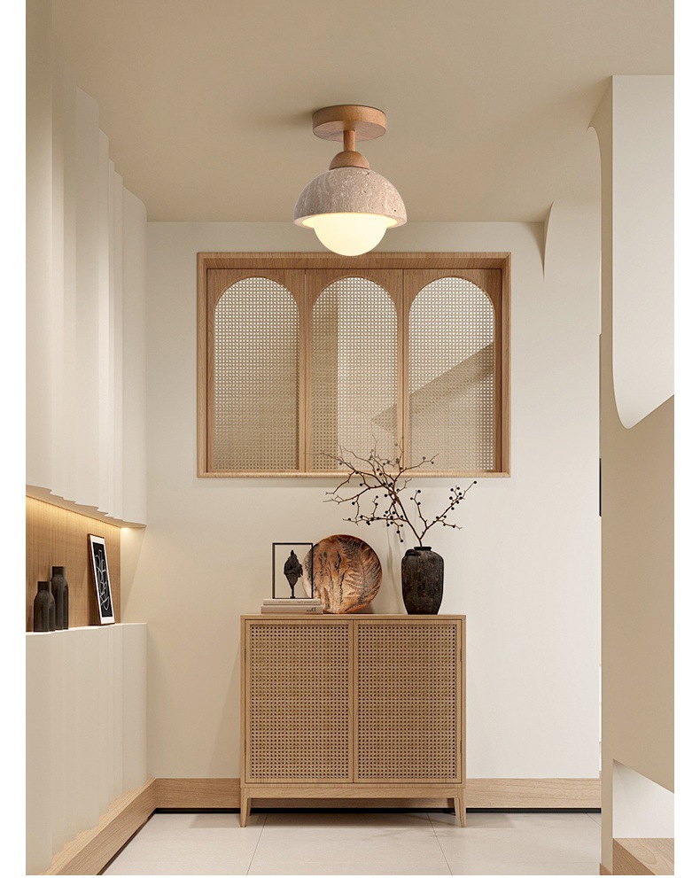 Japanese-style wabi-sabi ceiling lamp, yellow cave stone designer, retro and creative, entrance corridor, passageway, foyer, balcony small lamp pic 11