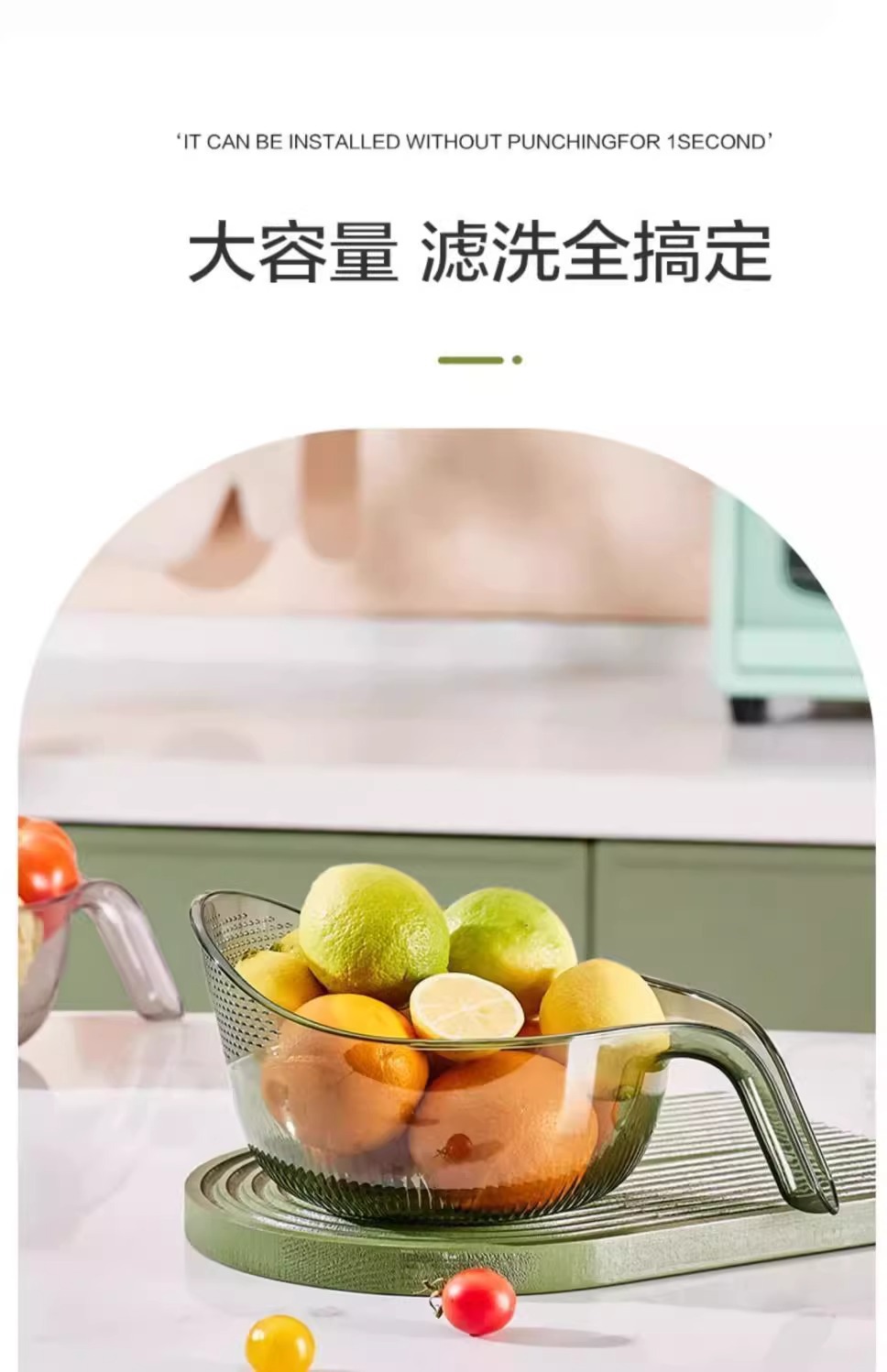 淘米神器洗米筛淘简约厨房用品沥水篮多功能洗菜淘米篮详情5