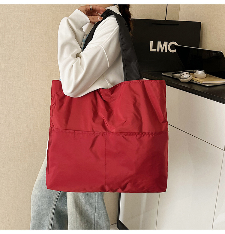 日系云朵包可折叠便携单肩手提收纳袋子大容量拉链超市买菜包防水详情22