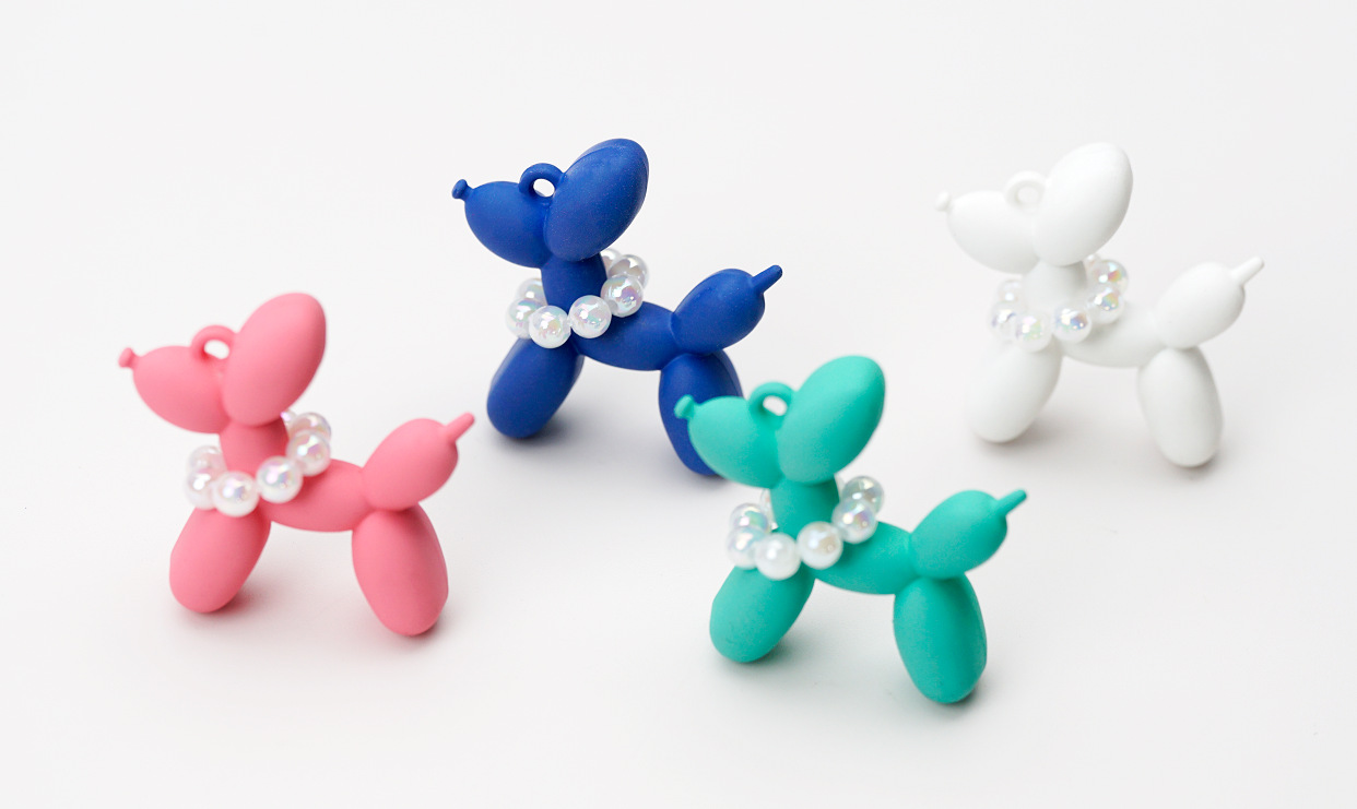 Hand-painted balloon dog, pearl chain pendant, mobile phone chain, key chain, accessory, three-dimensional decorative material, DIY jewelry matching pic 4