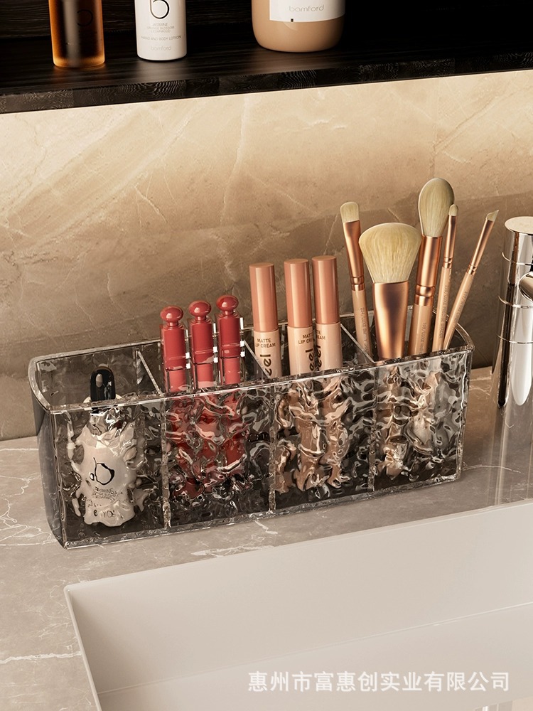 化妆刷收纳筒透明亚克力梳妆台口红眉笔眼影桌面化妆品镜柜收纳盒详情13