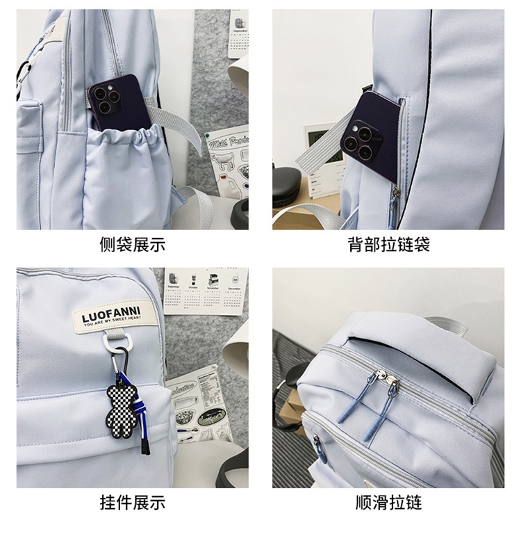 A large-capacity schoolbag for college and high school students, a simple, casual and sporty Korean-style couple backpack pic 14