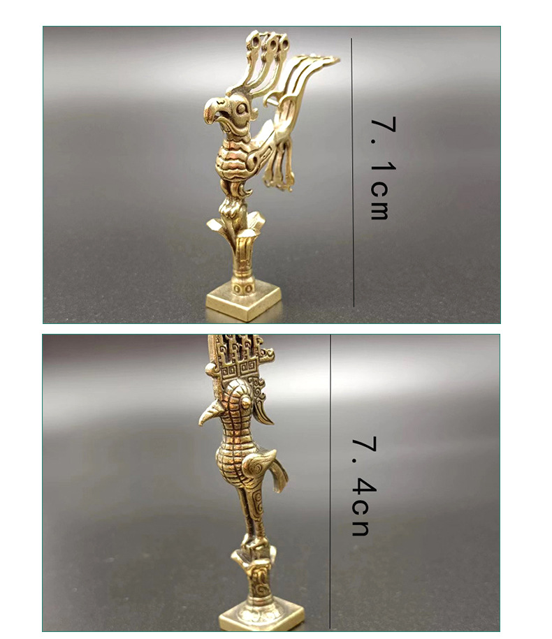 黄铜三星堆仿古青铜器摆件纯铜纵目面具青铜祭司太阳神鸟工艺品批详情13