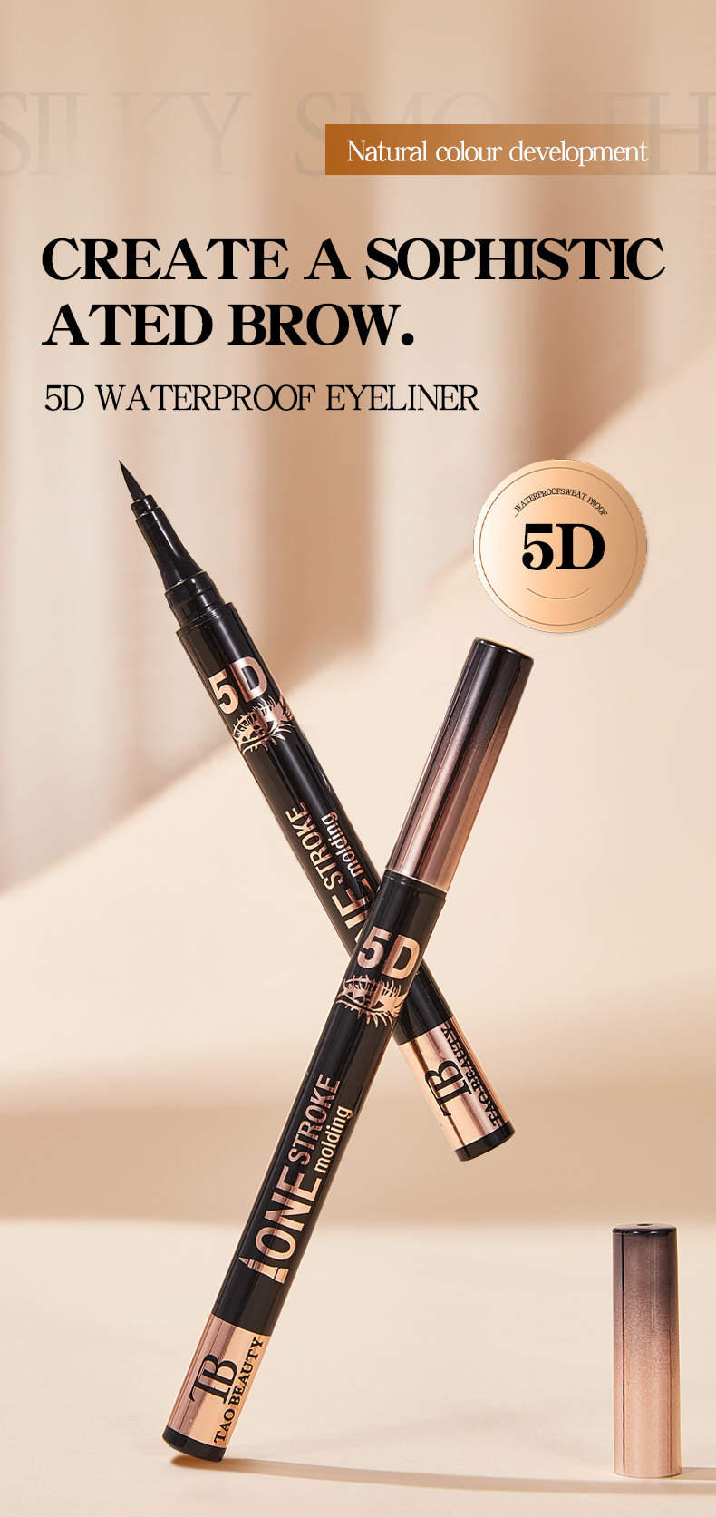 【 Cross-border Exclusive Supply 】 Wholesale of Tao Beauty 5D Eyeliner Pen Quick-drying Waterproof and Sweat-proof Ultra-Fine Eye Drop Pen pic 2