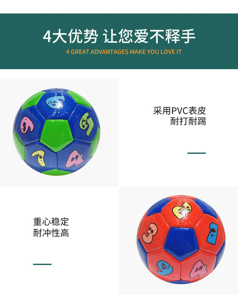 Cross-border No. 2 Baby Football Recognition Digital Small Football Toys Indoor and outdoor ball Toys Kindergarten Educational Balls Wholesale Foreign trade pic 6
