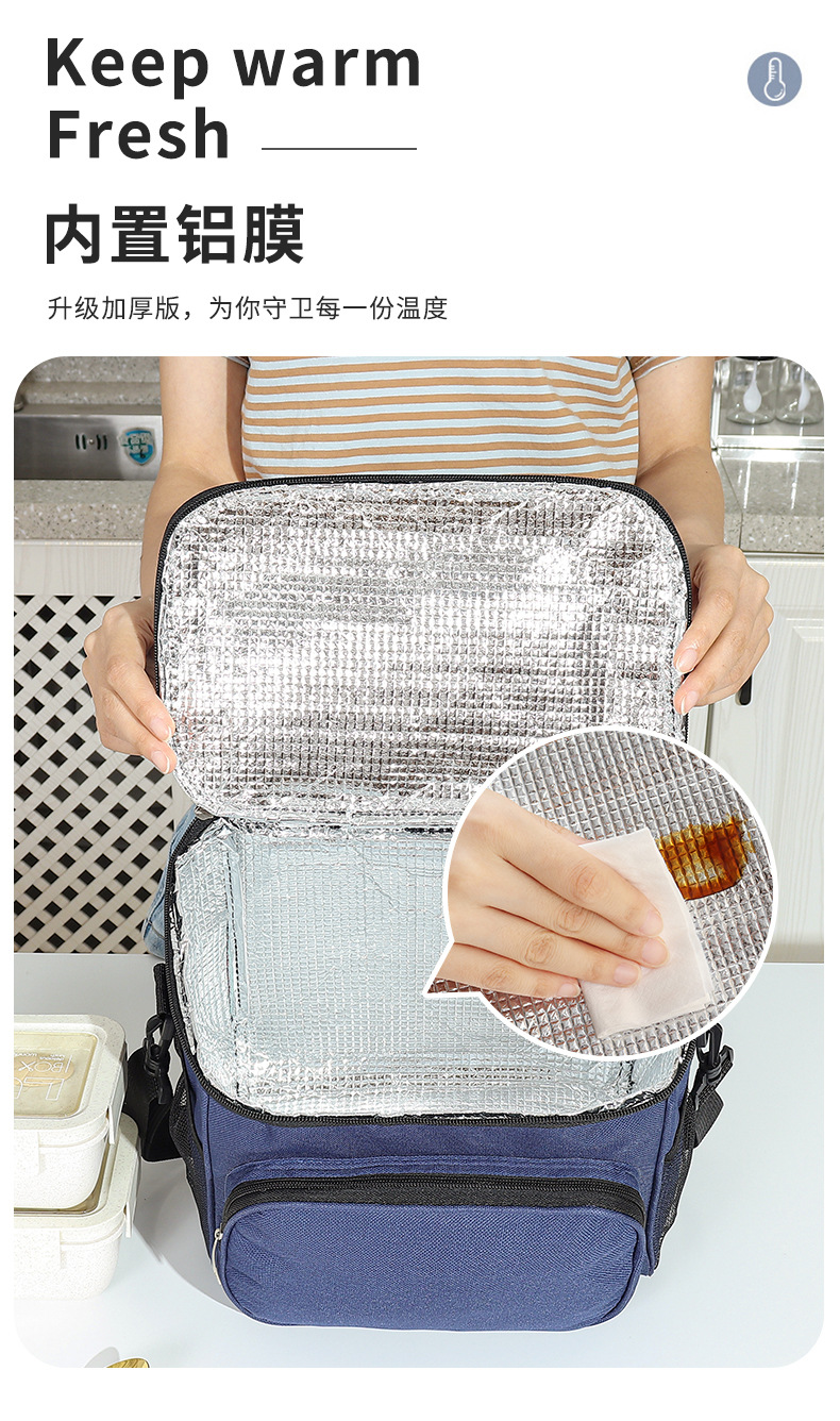 Bento bags, student insulated bags, thickened aluminum foil meal bags, office worker lunch box bags, lunch box handbags pic 5
