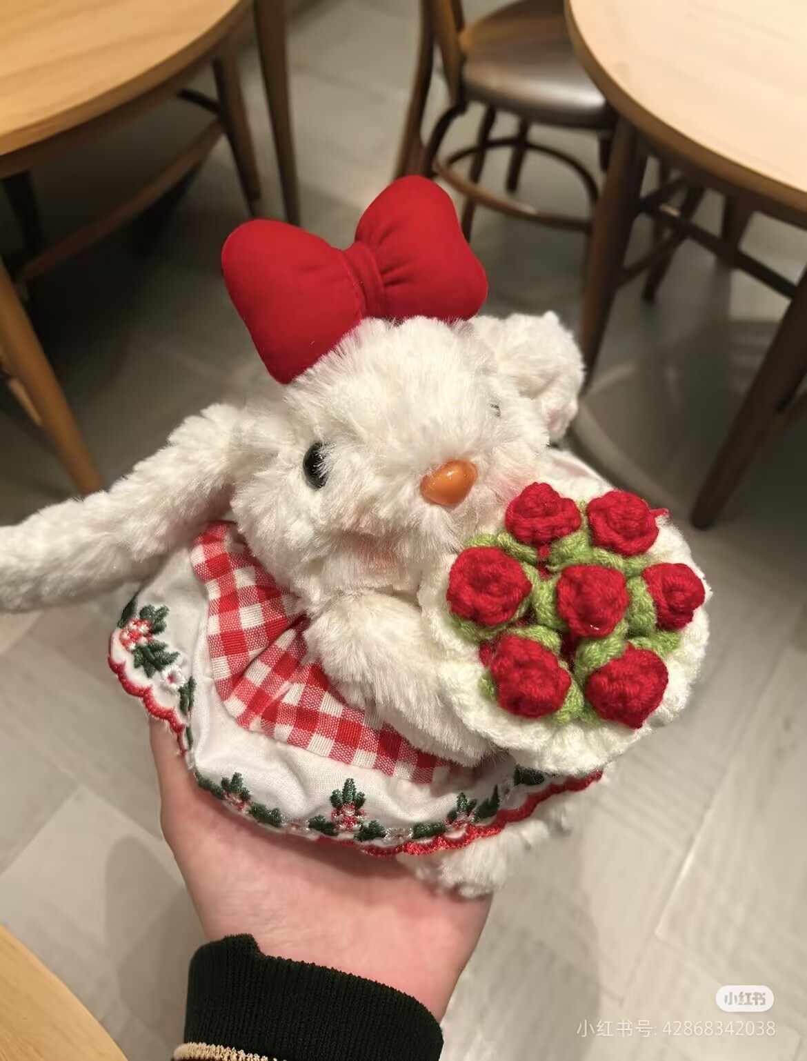 Cute ear-hanging rabbit dolls, plush figurines, rabbit keychains, bags, pendants, decorations, cartoon gifts with high appearance standards pic 2