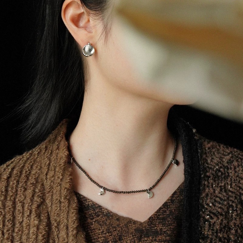 ABOA*家经典款耳钉 早春新款个性冷淡风轻奢精致圆形肌理感耳钉详情7