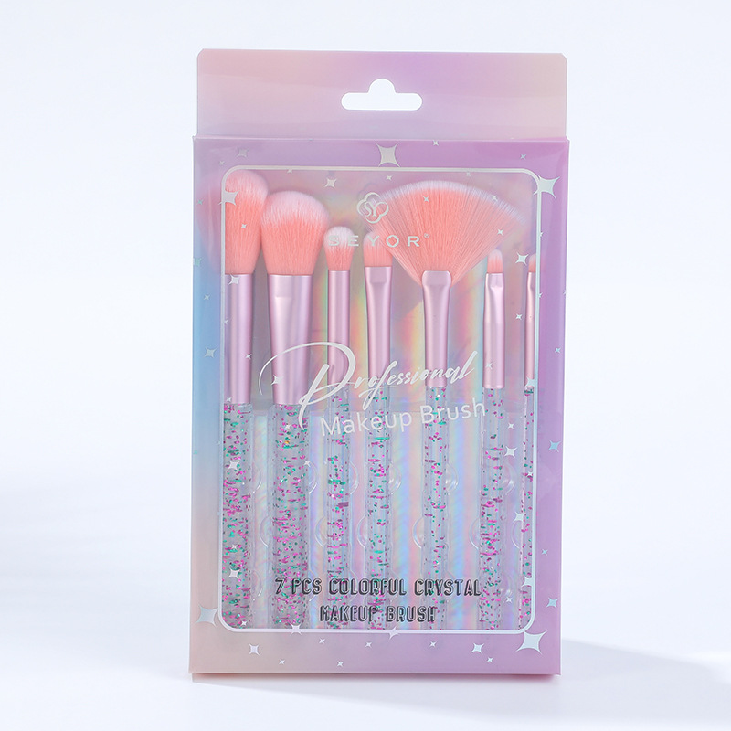 新款7支幻彩化妆刷套装散粉修容眼影全套化妆刷时尚便携美妆工具详情4