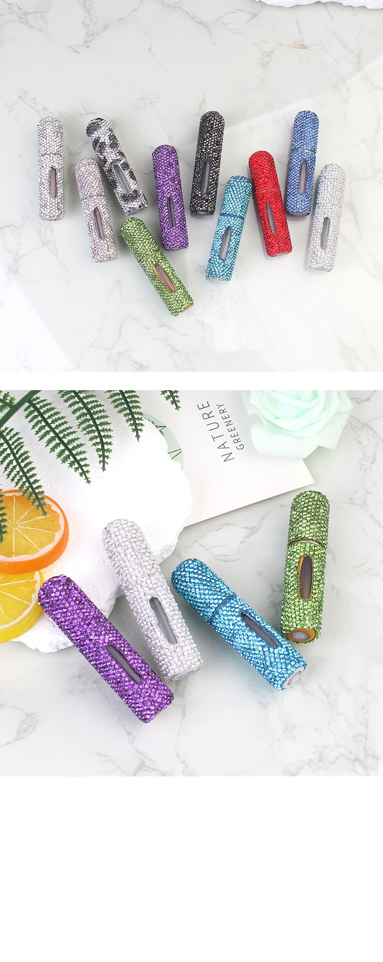European and American creative 5ml diamond-encrusted perfume, bottle-filled spray empty bottle, small-batch customized chemical experiment dropper bottle pic 4