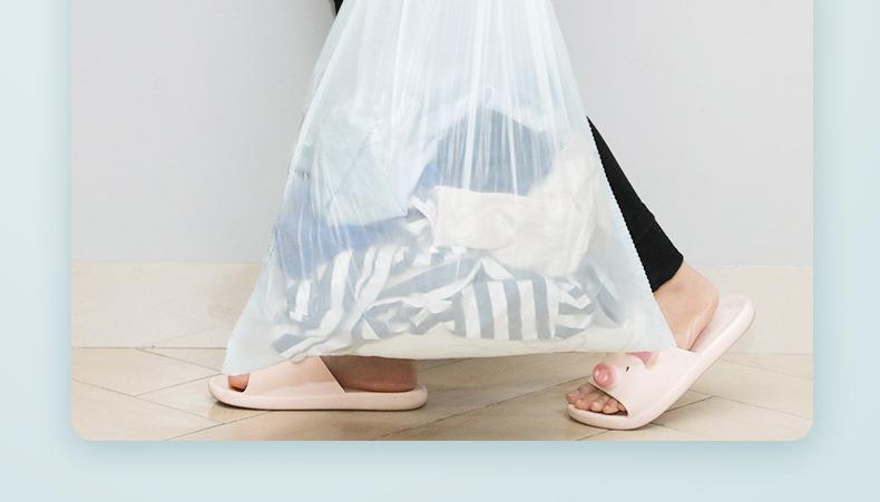 Thickened drawstring garbage bags for household use, not easy to break, extra-thick portable hand-held disposable plastic bags, large rolls for kitchen pic 11