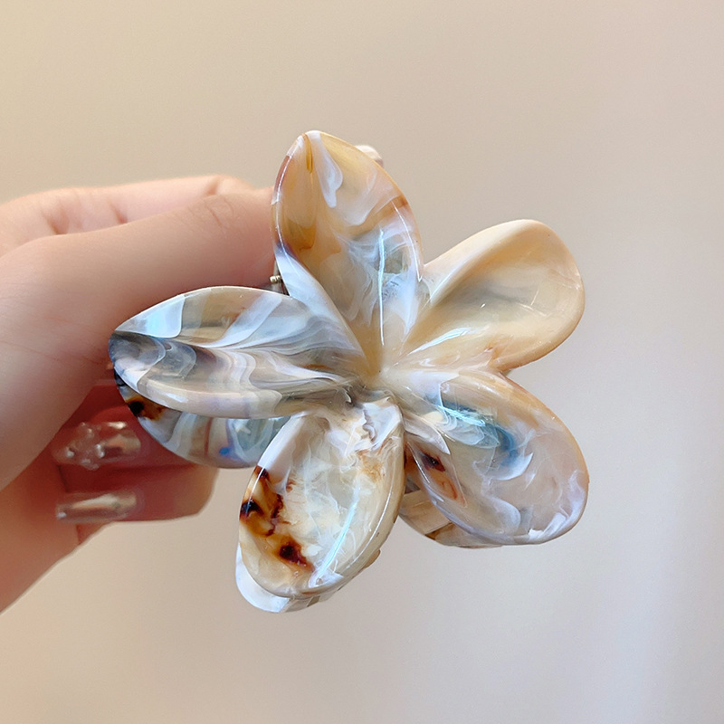 甜美多巴胺幻彩渐变太阳花朵抓夹简约盘发鲨鱼夹发抓度假风发饰女详情5