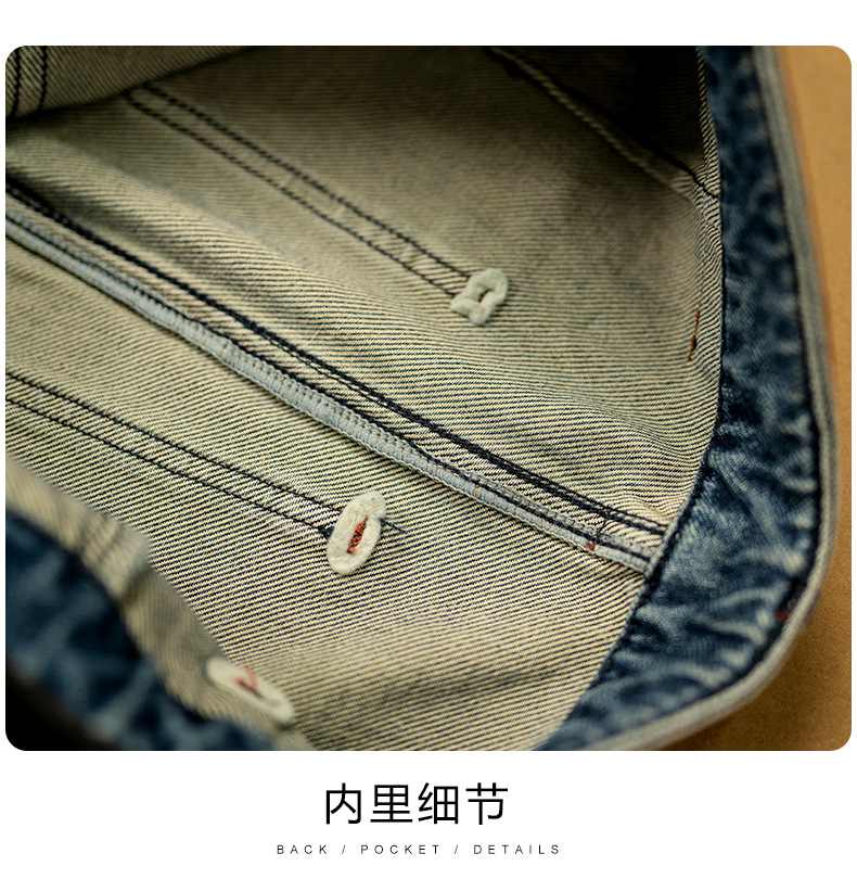 Factory direct sales of new loose and retro Lyocell cotton jeans. Pear-shaped figure, front pocket, flared flared pants with four-sided elasticity pic 18