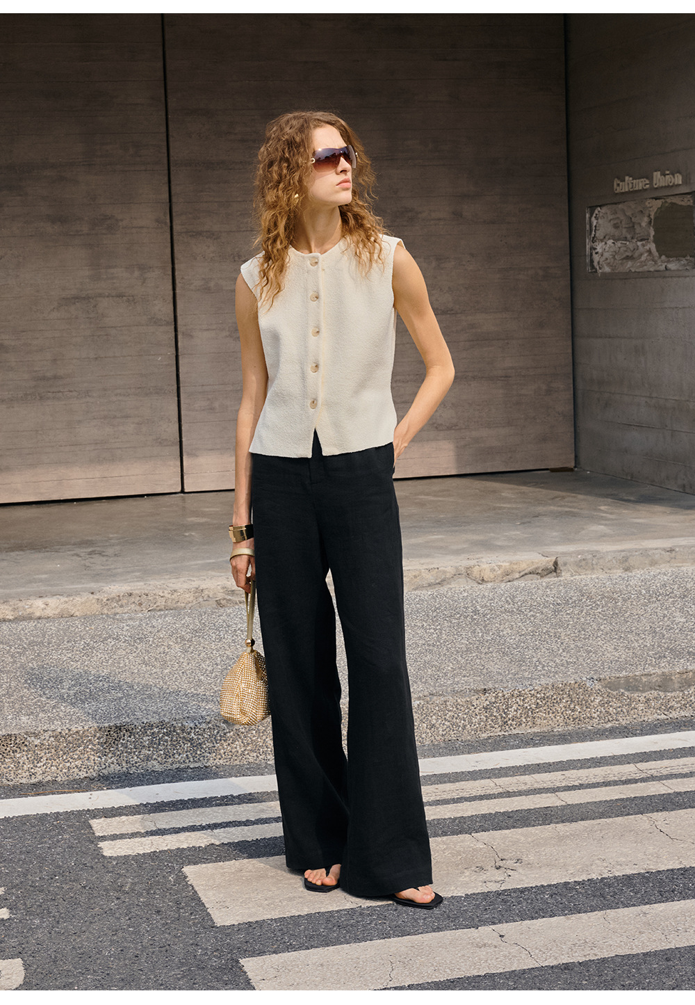 Linen loose straight-leg pants for commuting, long pants with a high-quality feel for old money, high-waisted fashionable linen casual pants for women in spring and summer pic 34