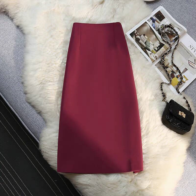 西装半身裙女中长款直筒裙垂坠感夏季2025小个子通勤风开叉包臀裙详情40