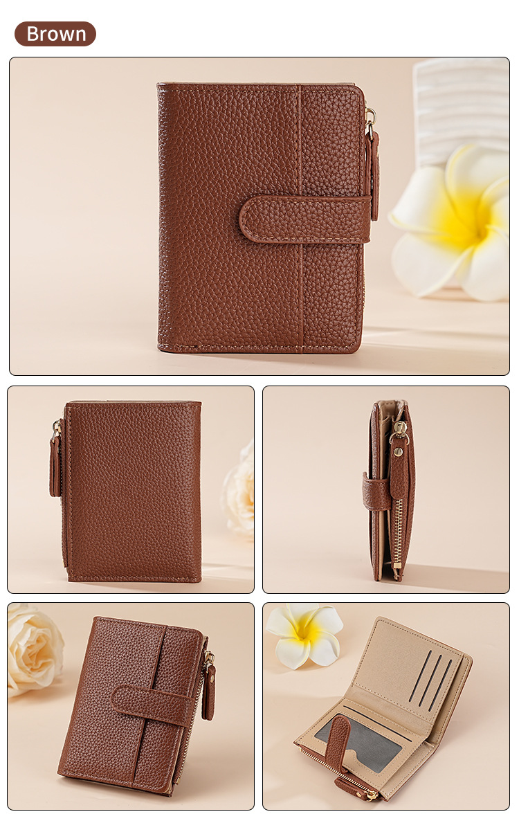 新款女士钱包短款跨境时尚卡包女高级感气质两折多卡位拉链零钱包详情13