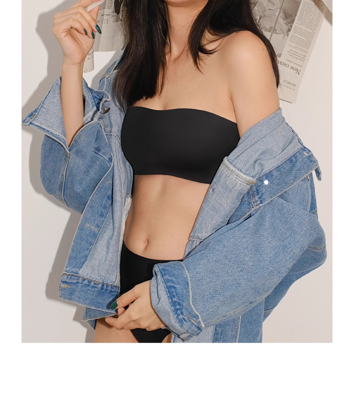 夏季防滑聚拢无痕防滑抹胸式无钢圈透气文胸罩可拆卸肩带内衣少女详情13