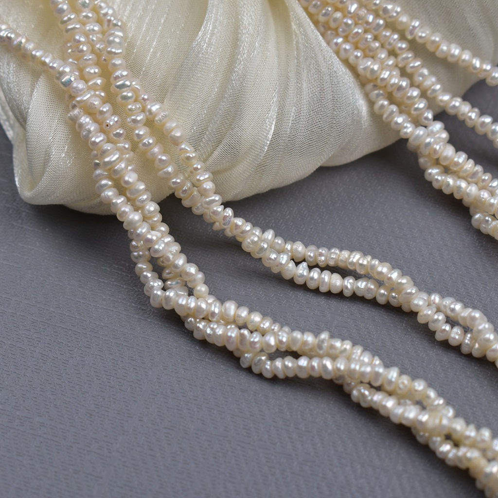 三层双层扭扭链2-3mm小扁珠925珍珠项链天然淡水珍珠项链颈链简约详情9