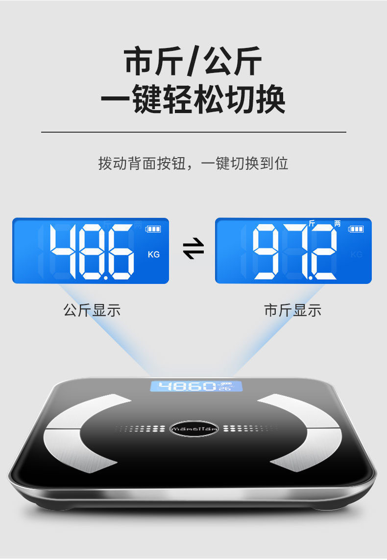 Smart body fat scale, Bluetooth weighing scale, home cute adult high-precision human body scale, health scale for fat measurement and weighing pic 15