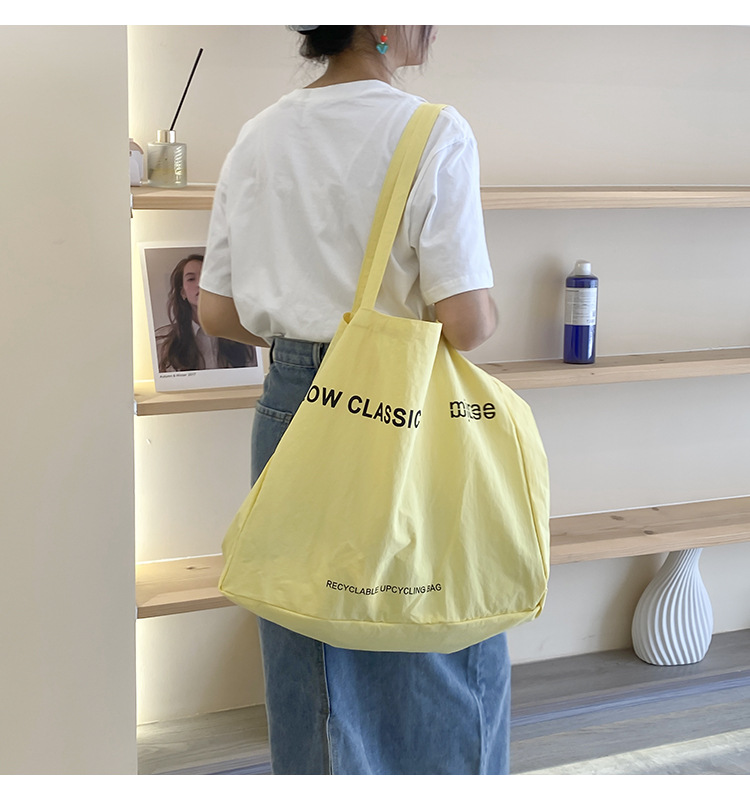 热巴同款帆布包LOWCLASSIC大容量通勤单肩包简约购物袋潮百搭详情27