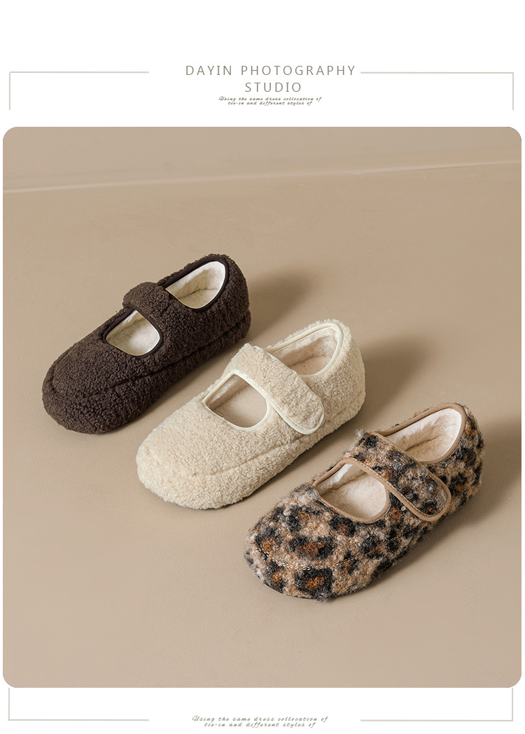 威威女郎2852-8内增高豹纹玛丽珍毛毛鞋女冬季外穿单鞋加绒棉鞋详情6