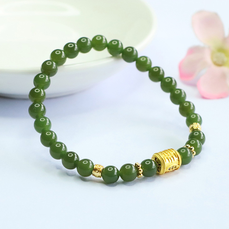 眷钰天然和田玉手串五条经文玉石手链寺庙批发代发HT5071506其他首饰详情10