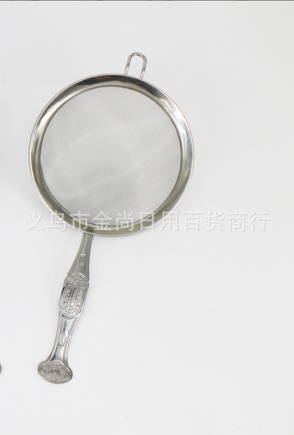 Household Ruyi handle 30-mesh deep mesh 201 stainless steel corrugated mesh oil leakage isolation ultra-dense flour screen mesh household mesh leakage pic 3