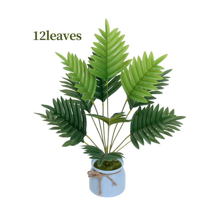 Cross-border artificial green plants, Chrysalidocarpus lutescens, palm leaf potted plants, indoor and outdoor home decoration, iron leaf artificial tree bonsai pic 10