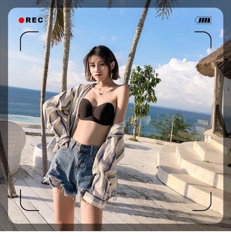 Strapless lingerie for women, a breathable summer thin, strapless, invisible, frameless bra cover that wraps around the chest and exposes the back pic 2