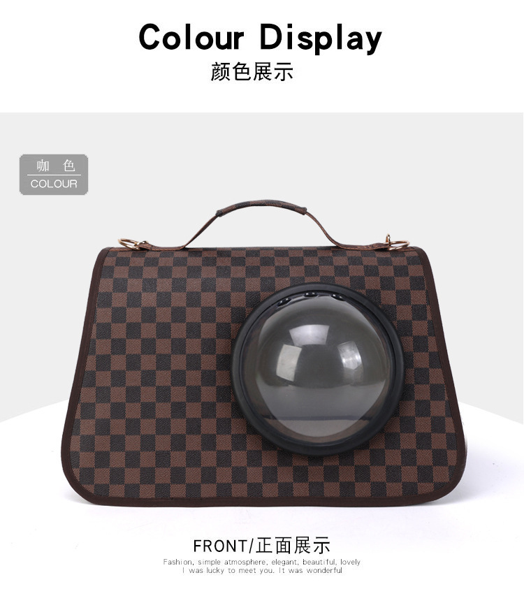 猫包外出便携冬季猫咪外出包太空舱单肩斜挎棋盘格宠物背包手提式详情25