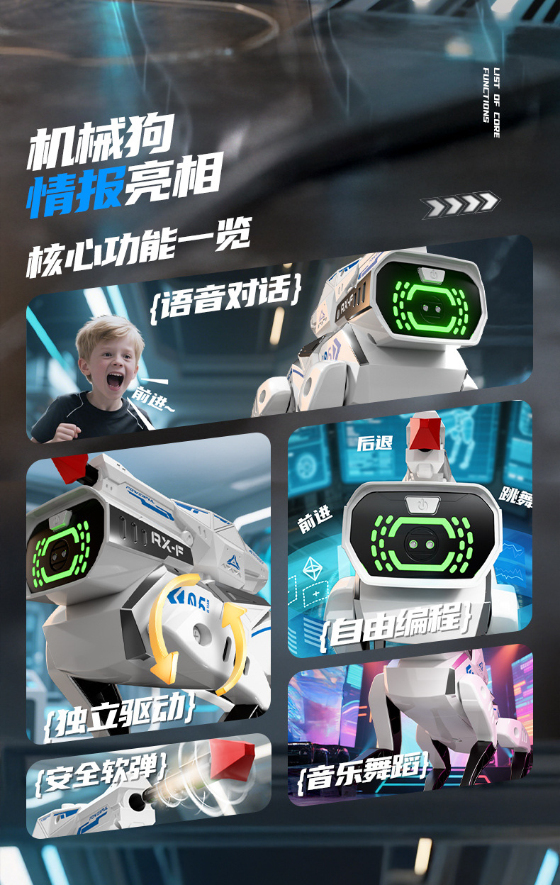 Cross-border ai intelligent robot dog simulation voice dialogue high-tech artificial mobile phone remote control programming electric toy pic 2