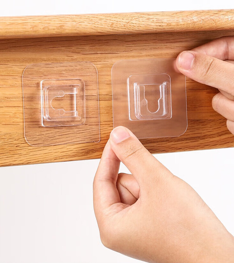 Accesorios fábrica sin traza gancho sin perforación gancho pegajoso cuarto de baño cocina bebé hebilla fuerte multifunción transparente gancho pic 3