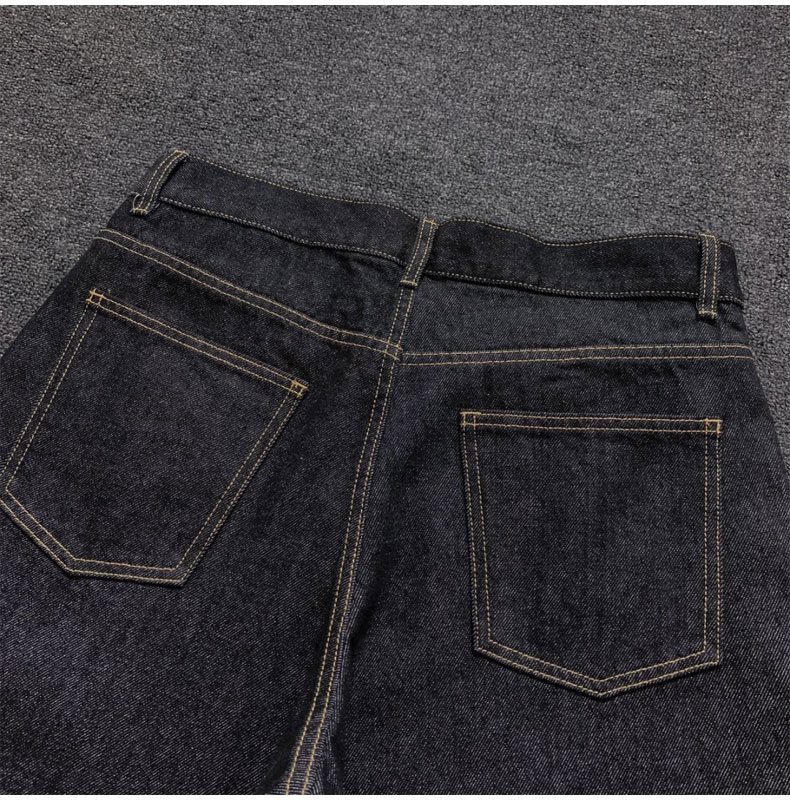 AUTICUP American retro hand-stitched, non-fading, natural cow jeans, slimming, loose 13.5-ounce straight-leg pants pic 14