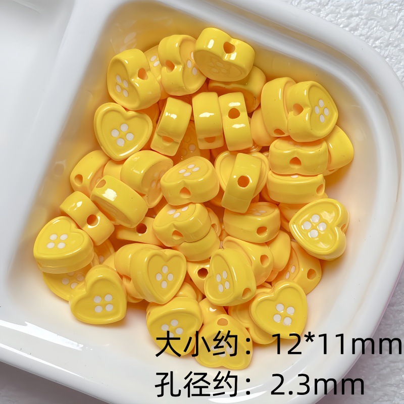 亚克力烤漆滴油爱心纽扣珠隔珠diy手工串珠手链项链材料饰品配件详情2